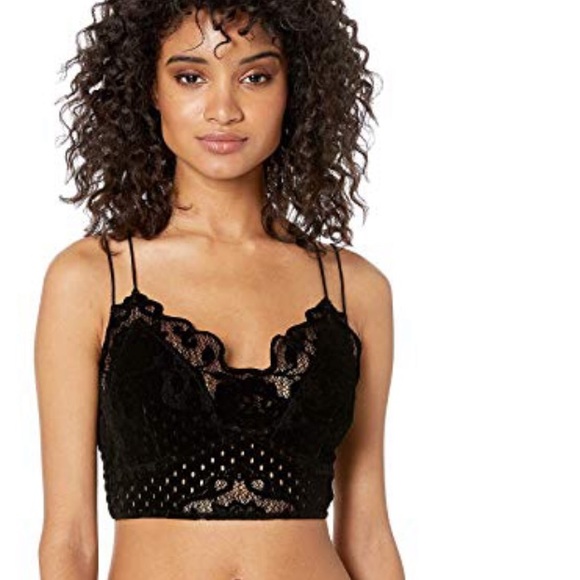 Free People Other - NEW! FREE PEOPLE Black Velvet Madonna Bralette S/P
